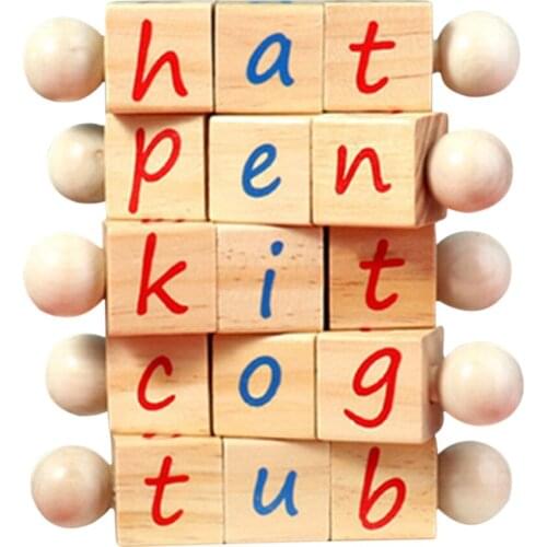 Fashion montessori educational wooden toys Language Words Alphabet Cube English Spelling Block Toy hot sale montessori toys#37