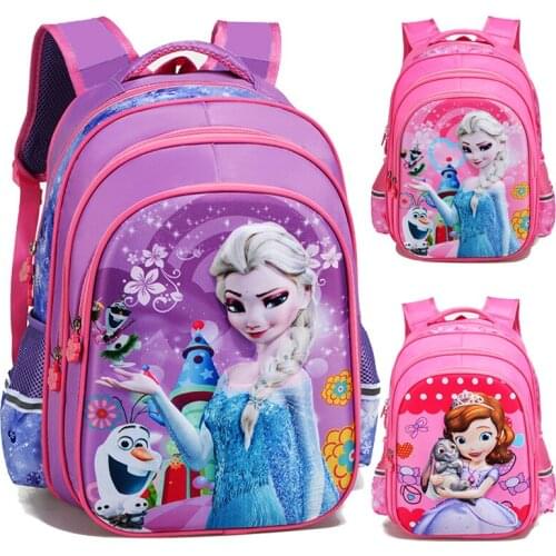 Cartoon Elsa Sophia Schoolbag for Girls Children School bag for Teenager Girl Orthopedic Princess Backpack Mochila Infantil