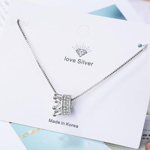 Fashion Crown Pendant Necklace White Cubic Zirconia CZ Jewelry fashion necklaces for women 2018 statement