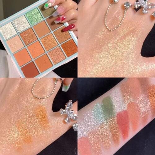 Eyeshadow Palette 16 Color Shimmer Matte Glitter Pigmented Eyeshadow Pallete Metallic Shiny Pigmented Pearlescent Makeup Palette