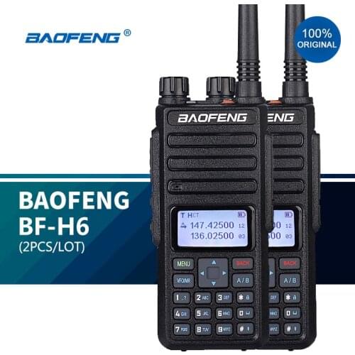 2PCS/LOT Transceiver BF-H6 Walkie-Talkie 10km 10W Ham vhf Radios High Power Transmitter Baofeng Two Way Dual Band Radio 2021 NEW