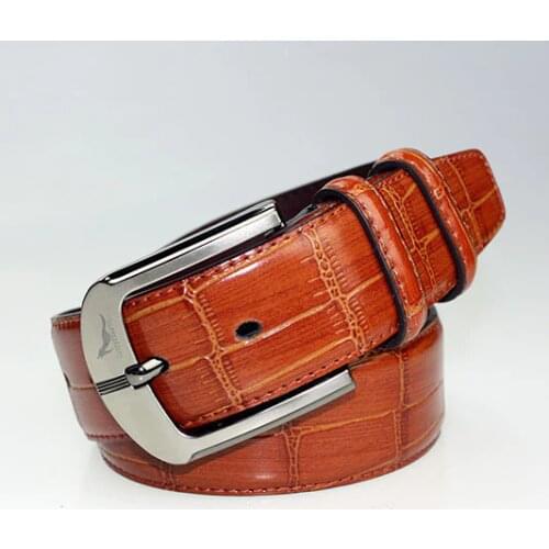 2015 HOT genuine leather newly mens wide leather belt red color pin buckle brand mens belt free shipping
