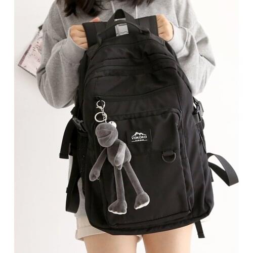 Large-capacity School Laptop Bag Trendy Cool Backpack Men Women Waterproof Nylon Mens Backpacks Korean Black Back Pack Ladies