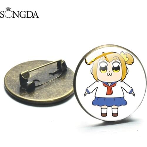 SONGDA- Two-Dimensional Anime Funny Emoticons Girls Art Photo Brooch Cute Fashion Decorative Brooch Charm Metal Pin Badge Gift
