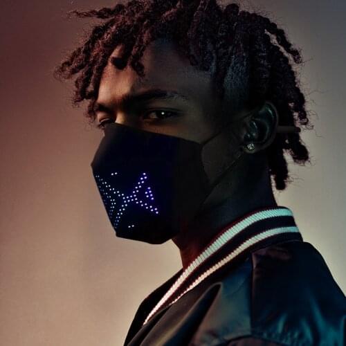 LED Luminous Mask Mobile Phone APP Edit Pattern Text Bungee Advertising Display Masks Module Matrix Programmable Rechargeable