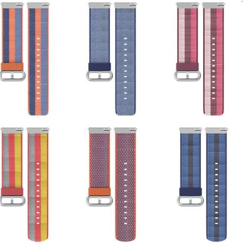 Woven Nylon Fabric Sport watch belt bracelet Wristband Strap Watchband for Fitbit Versa smartwatch bands with quick release pins