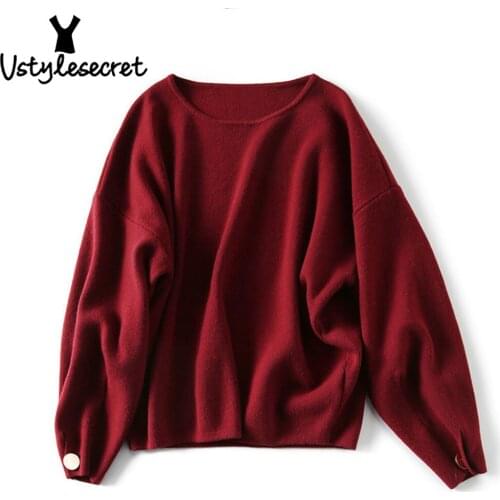 Women Loose Sweater O Neck Knitted 2021 Autumn Winter Pullover Fashion Sueters De Mujer Warm Soft Thicken Female Tops YS06055