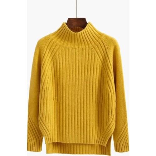 Female Half Turtleneck Knitted Sweater Spring Autumn Pullover Women Short Bottoming Shirt Fashion Clothes Ladies Tops Tide G1362