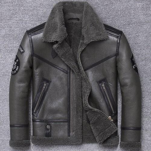 Winter Clothing Male One Lamb Wool Coat Sheep Skin Locomotive Leather Jacket Thickening Keep Warm Real