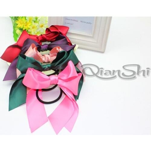 1PC New fashion Solid Hair Holders Elastics big bow Fashion Candy Colours Women Girls' Rubberbands Tie Gum Hair Accessories