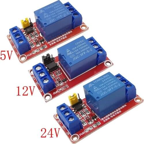 1Piece 5V 12V 24V One 1 Channel Relay Module Support High and Low Level Trigger Relay Module with Optocoupler