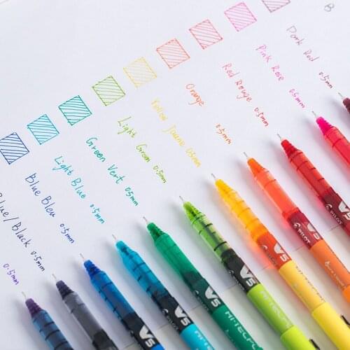 1 Pcs Pilot V5 Gel Pen 0.5mm Needle Liquid Ink Pens Water-based Writing Drawing Liner Stationery Office School Supplies H6911