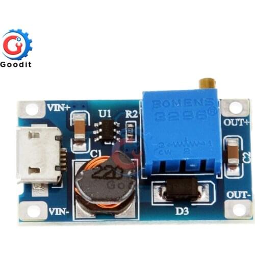 10Pcs DC DC Step Up Power Supply Booster MT3608 Micro USB 2A Adjustable 2-24V To 28V Module For Arduino For Replace XL6009