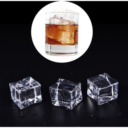 10pcs 3 Sizes 2cm/2.5cm/3cm Clear Square Fake Artificial Acrylic Ice Cubes Crystal Home Display Decor