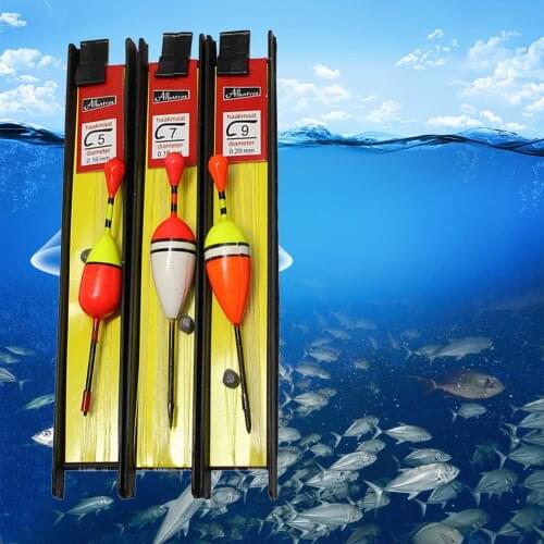 3pcs Fishing Bobber Line Kits Fishhook Foam Buoy Rock Fishing Floats Set Drift Vertical Buoy Fishing Accessories pesca tool