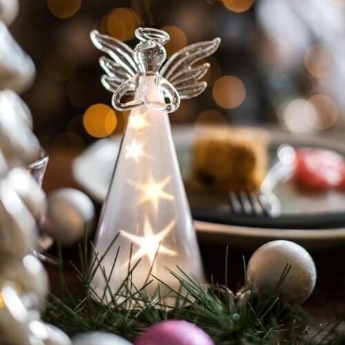 Angel Glass Lamp Small Night Lamp Christmas Decoration Gift Desktop Creativity Luminous Decoration Scene Layout