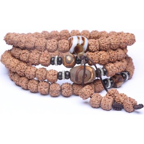 Authentic Nepal imported Mala-5face-Genuine Himalayan Vajra Bodhi Jewelry Rosary Mara Necklace