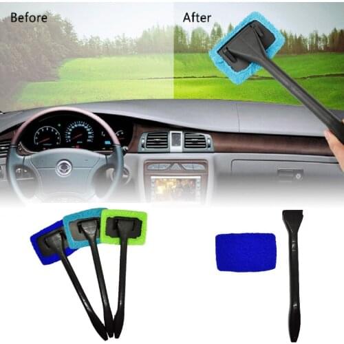 Car Window Cleaner Brush Kit Windshield Wiper Microfiber Brush Auto Cleaning Wash Tool With Long Handle Car Accessories Tool