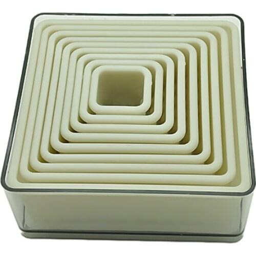 2set/lot)Free Shipping FDA High Quality Nylon 9pcs Square Shape Cookie Cutters Set with Plain Edge