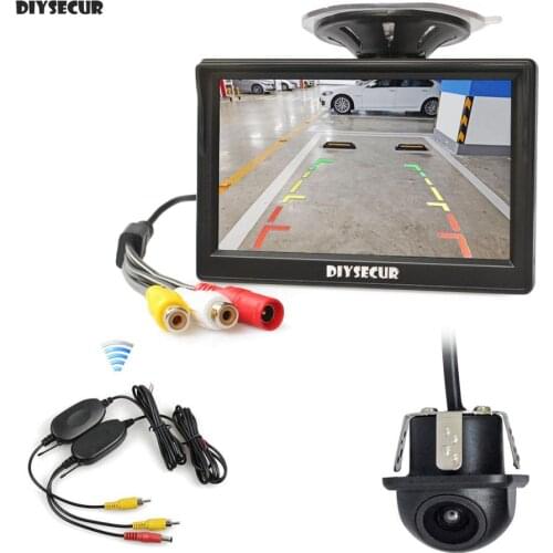 DIYSECUR Wireless 5 Inch HD LCD Display Rear View Monitor Car Monitor Mini Car Cam Rear View Car Camera Reversing System