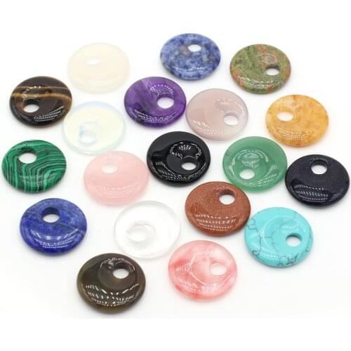 Natural Stone Beads Semi-precious Stones Round Big Hole Beads For Jewelry Making DIY Necklace Bracelet Earrings Accessories25mm