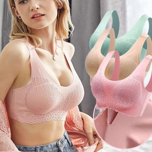 Fashion sexy underwear seamless bra for women no steel ring bra sports vest lace With Pads Push Up bralette Brassiere