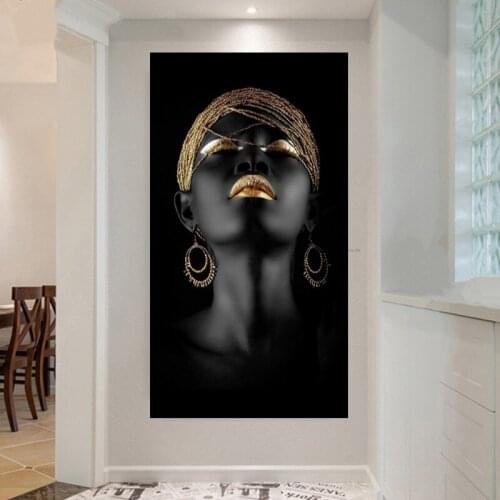 Figure Canvas Painting Wall Art Pictures Decoration for Living Room Prints Black Woman on Canvas No Frame Home Decor Wall Poster