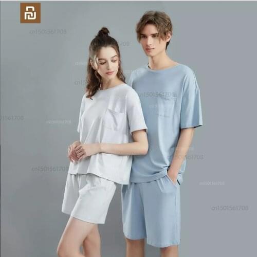 Xiaomi mijia cotton mint fiber antibacterial home service suit mens and womens pajamas knitted pajamas