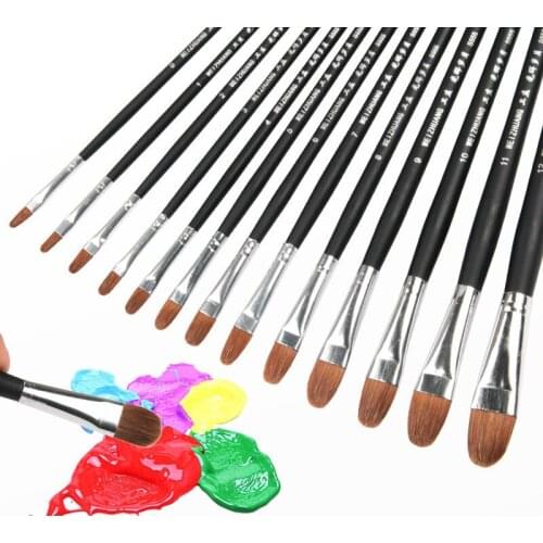 Art Paint Brush Oil Watercolor Gouache Painting Brush Pinceles 13pcs/Set Para Acrilico Y Oleo Nylon Painting Brushes Art Supply