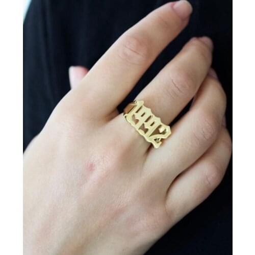 Lateefah 3 Colors Personality Rings Stainless Steel Custom Engraved With Your Name For Lovers Gold Accessories Best Gifts