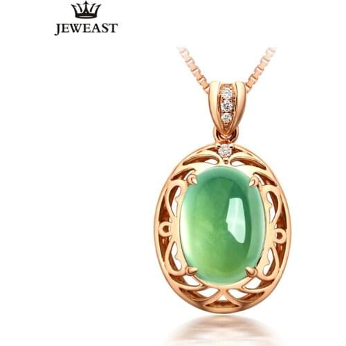 LSZB Natural Grape stone 18K Pure Gold Pendant Real AU 750 Solid Gold Upscale Trendy Classic Fine Jewelry Hot Sell New 2020