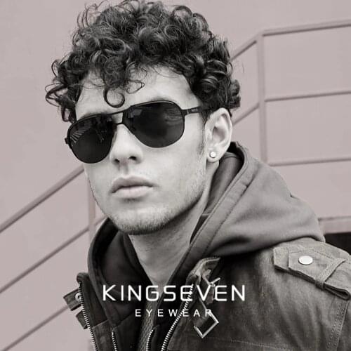 KINGSEVEN 2019 New Design Pilot Sunglasses Men Vintage Polarized Sunglasses Eyewear Accessories Male Sun Glasses For Men Custom