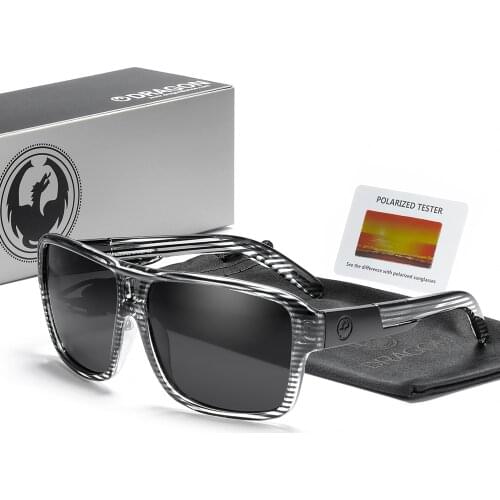 Dragon Alliance Brand 2021 New Sports Sunglasses Men HD Polarized Sun Glasses Square Reflective Coating Mirror lens UV400