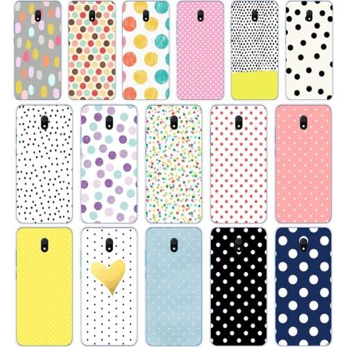 268FG Polka Dots Soft Silicone Tpu Cover phone Case for xiaomi redmi 9 9A Note 9 9s Pro MI 9 9T SE Lite
