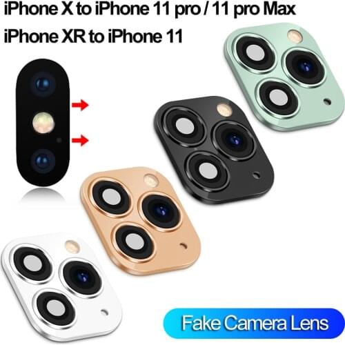 Fake Camera Lens Sticker For IPhone Cover Screen Protector Support Flash Glass Luxury For IPhone XR X Change To IPhone 11 Pro M