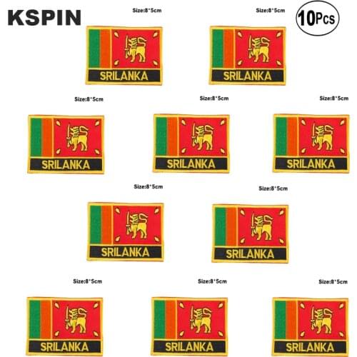 Sri Lanka Flag Embroidery Patches Iron on Saw on Transfer patches Sewing Applications for Clothes in Home&Garden