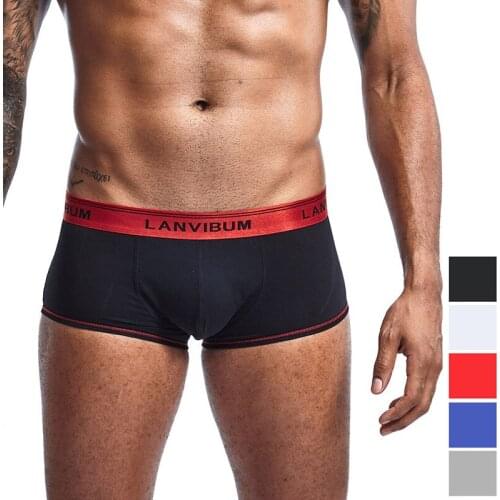 2019 New Style men underwear Cotton Boxers Male shorts Soft Comfortable underpants Slip solid Mens boxer Sexy homewear panties