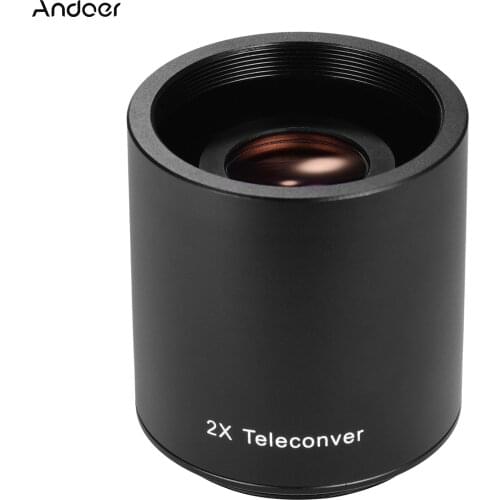 Andoer 2X Teleconverter Lens Manual Focus Converter Lens for 650-1300mm 500mm 420-800mm Camera T-mount Lenses