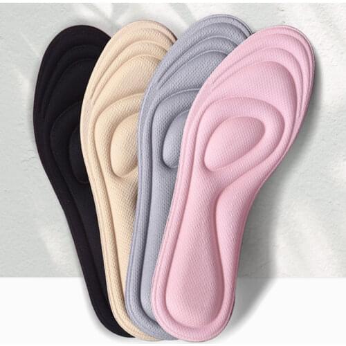 4D Memory Foam Orthopedic Insoles For Feet Shoes Shock-absorbing Sports Insoles Arch Support Sweat-absorbent Breathable Insoles