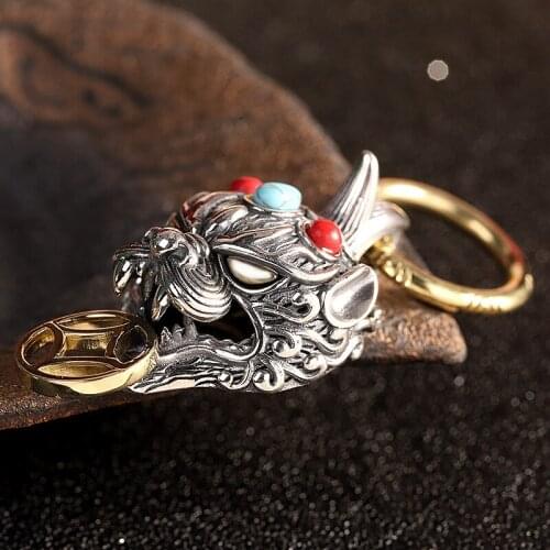 Uglyless Handmade Leopard Pendants for Men Thai Silver 925 Silver Hollow Necklaces NO Chains Agate Turquoise Bijoux Car Hanging