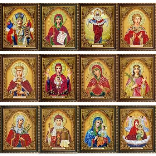 5D DIY Diamond Painting By Number Religion Icon Full Display Rhinestones Diamond Embroidery Cross Stitch Mosaic Home Decoration