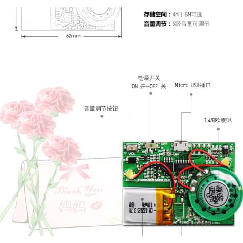 DIY Christmas card Birthday card Board Can choose keys, light sensors, or reed switches