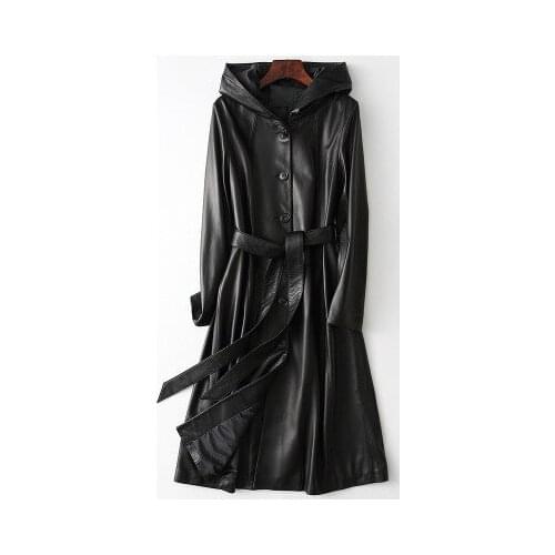Top brand New Fashion 2020 Genuine Sheep Leather Trench H27 high quality