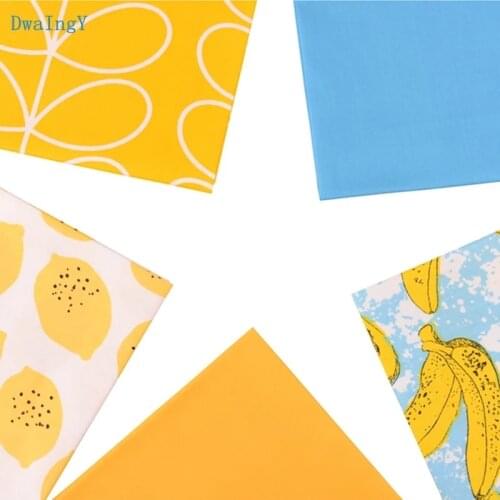 DwaIngY Banana Series Printing Twill Cotton Fabric For Sewing Patchwork/DIY/Quilting Cloth Fat Quarters Baby Doll Material Meter
