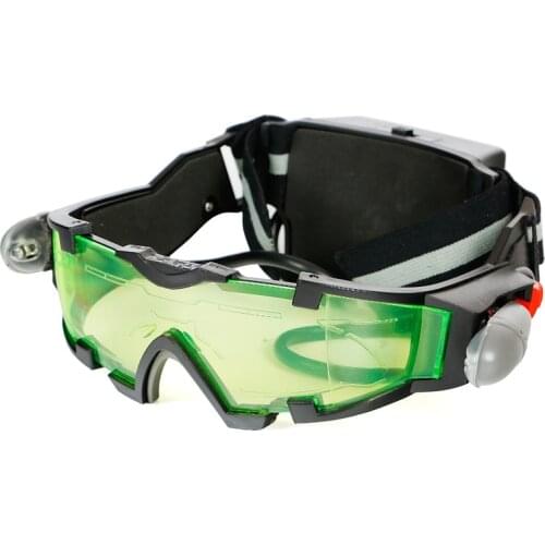 Dust-proof Green Lens Night Vision Glasses Adjustable Elastic Band Night Vision Glass Goggles with Light Windproof Hunting