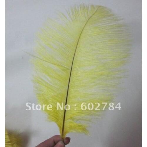 Ostrich drab Feather 100pcs/ lot 12-14" 30-35cm yellow ostrich plumage Free Shipg