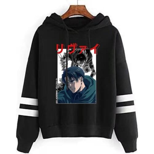 Anime Attack On Titan Levi Hoodies Unisex Loose Sports Casual Hoodies Cartoon Print