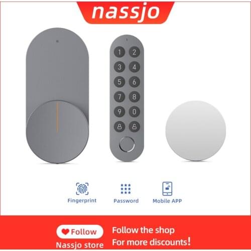 Nassjo Smart Lock Keyless Electronic Biometric Fingerprint Door Lock Digital Lock Keypad Auto Loockin APP Control