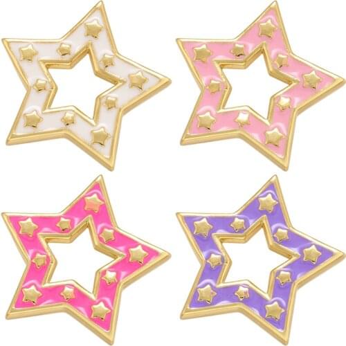 ZHUKOU pitted star pendant romantic star charms for women DIY handmade earrings necklace jewelry accessories wholesale VD965