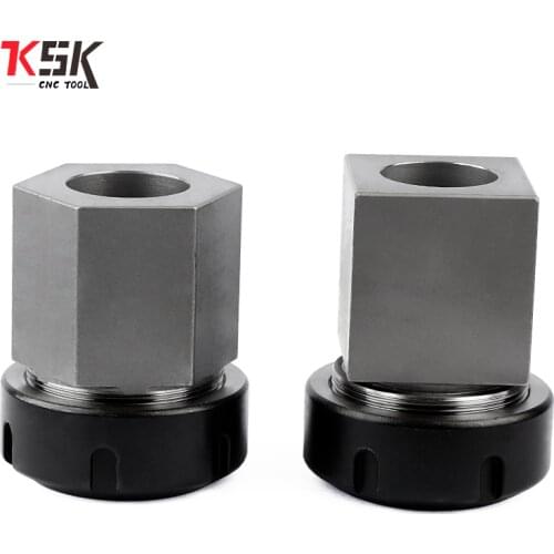 Square ER32 ER25 ER40 chuck block hex ER spring chuck seat, suitable for CNC lathe engraving and cutting machine